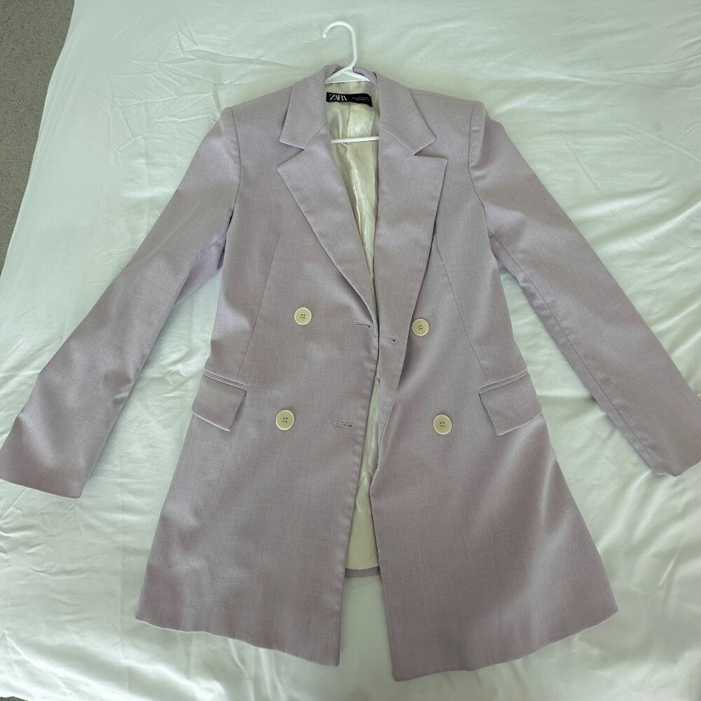 Zara Double Breasted Lilac/Purple/Lavendar Blazer